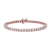 .925 Sterling Silver 1CT Miracle-Set Diamond Bezel Tennis Bracelet