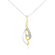 Espira 10K Two-Tone Gold 1/10CT Diamond Cascade Pendant Necklace