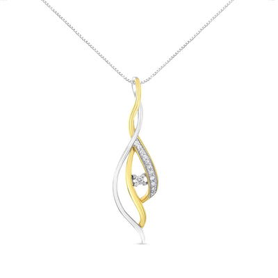 Espira 10K Two-Tone Gold 1/10CT Diamond Cascade Pendant Necklace