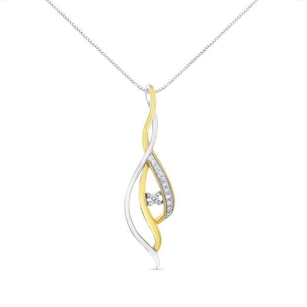 Espira 10K Two-Tone Gold 1/10CT Diamond Cascade Pendant Necklace