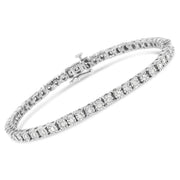 .925 Sterling Silver 1CT Miracle-Set Diamond Bezel Tennis Bracelet