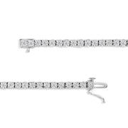 .925 Sterling Silver 1CT Miracle-Set Diamond Bezel Tennis Bracelet