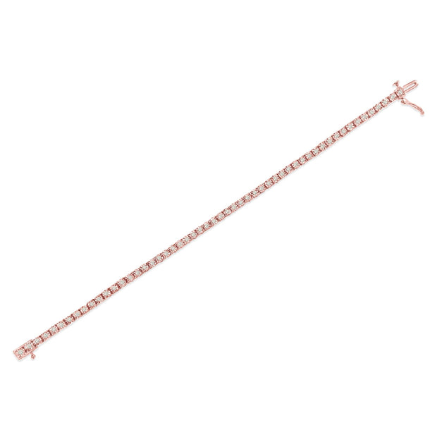 .925 Sterling Silver 1CT Miracle-Set Diamond Bezel Tennis Bracelet