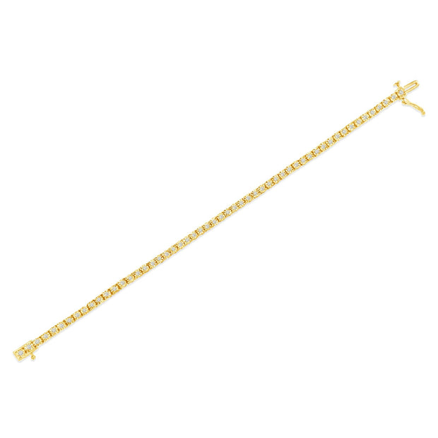 .925 Sterling Silver 1CT Miracle-Set Diamond Bezel Tennis Bracelet