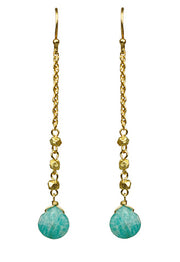Amazonite Linear Drop Earrings