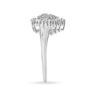 10K White Gold 1/2CTW Diamond Pear-Shaped Pavé Halo Cocktail Ring