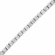 .925 Sterling Silver 1CT Miracle-Set Diamond Bezel Tennis Bracelet