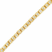 .925 Sterling Silver 1CT Miracle-Set Diamond Bezel Tennis Bracelet