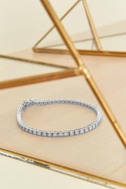 .925 Sterling Silver 1CT Miracle-Set Diamond Bezel Tennis Bracelet