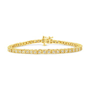 .925 Sterling Silver 1CT Miracle-Set Diamond Bezel Tennis Bracelet