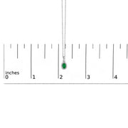 10K White Gold 5x3mm Gemstone & Diamond Halo Oval 18" Pendant Necklace