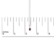 10K White Gold 5x3mm Gemstone & Diamond Halo Oval 18" Pendant Necklace