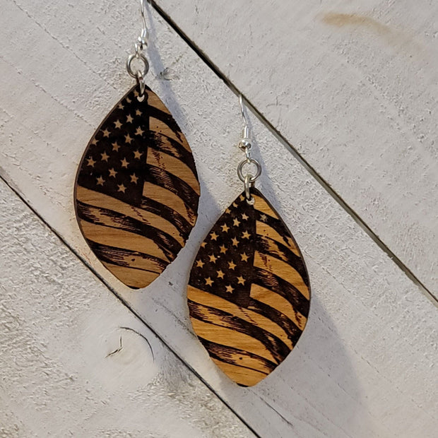 American Flag Dangle Earrings #2