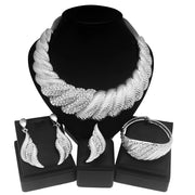 Luxury Dubai Bridal Jewelry Set – Necklace, Earrings, Bracelet &amp; Ring