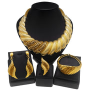 Luxury Dubai Bridal Jewelry Set – Necklace, Earrings, Bracelet &amp; Ring