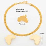 Trend Gold Jewelry Set – Necklace, Clip Earrings & Ring, Italian Elegant Party Accessories for Women