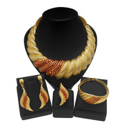 Luxury Dubai Bridal Jewelry Set – Necklace, Earrings, Bracelet &amp; Ring