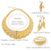 Luxury Dubai Bridal Jewelry Set – Necklace, Earrings, Bracelet &amp; Ring