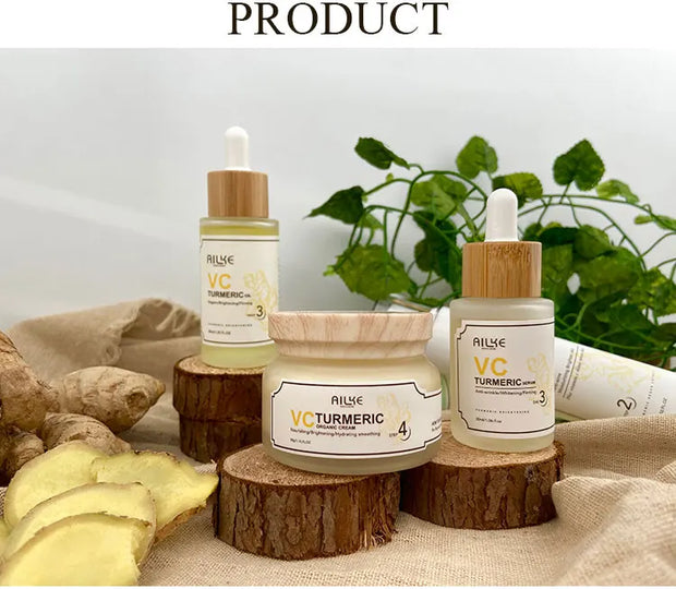 AILKE Turmeric Vitamin C Skin Care Set – Organic Anti-Acne, Whitening & Hydrating Korean Facial Products