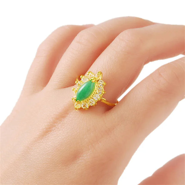 Luxury Gold Geometric Crystal Ring – Trendy Fashion Jewelry for Women