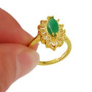 Luxury Gold Geometric Crystal Ring – Trendy Fashion Jewelry for Women
