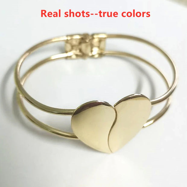 Elegant Heart Cuff Bangle – Stylish Jewelry for Women