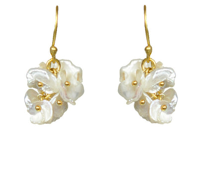 Short Keshi Pearl Cluster Earrings