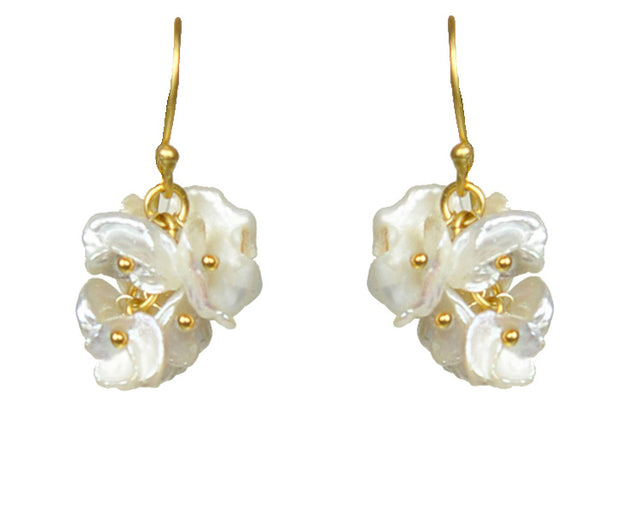Short Keshi Pearl Cluster Earrings