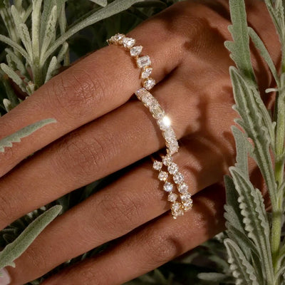Minimalist Gold Cubic Zirconia Stacking Ring – Elegant Jewelry for Women