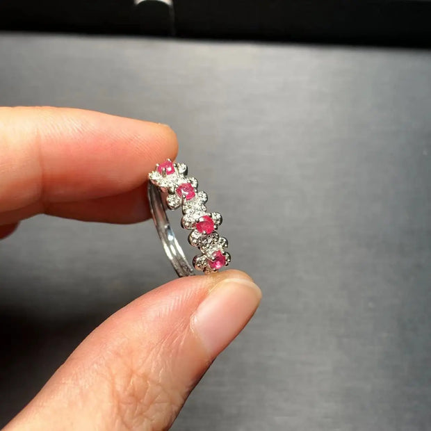Natural Ruby Ring Adjustable  Ring