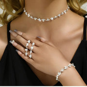 Bridal Crystal Jewelry Set – Choker Necklace, Earrings & Bracelet