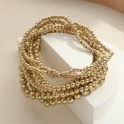 New Beaded Bracelets for Women – Handmade Charm Link Chain & Gold Color Beads