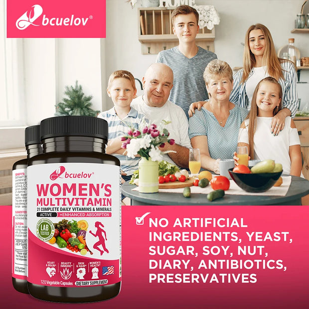 Women’s Multivitamin & Multimineral Supplement – Magnesium, Biotin, Calcium, Zinc & Selenium | Supports Joints, Skin & Nails