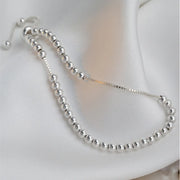 Sterling Silver Beaded Bracelet – Handmade Adjustable Jewelry