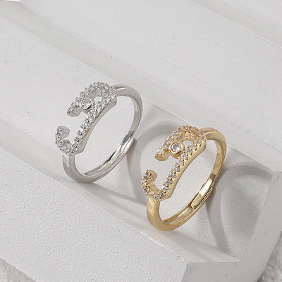 Women Adjustable Zircon Ring Accessory