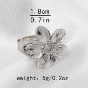 Women’s Adjustable Flower Ring – Elegant & Versatile