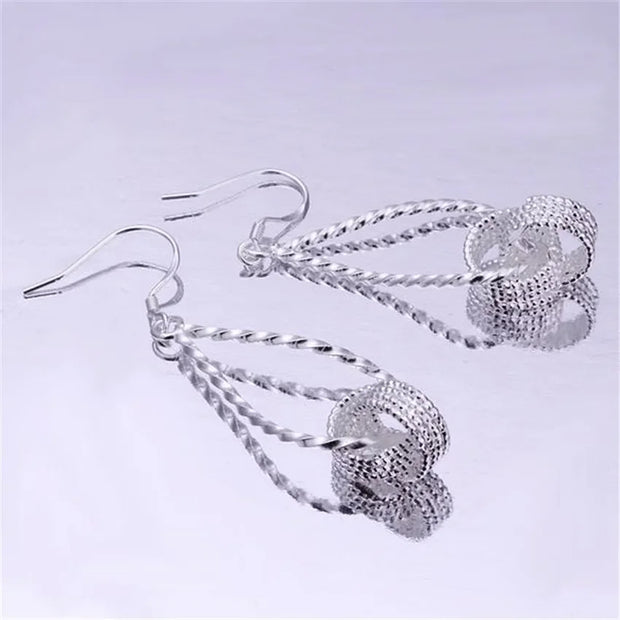 Elegant 925 sterling Silver Drop Earrings