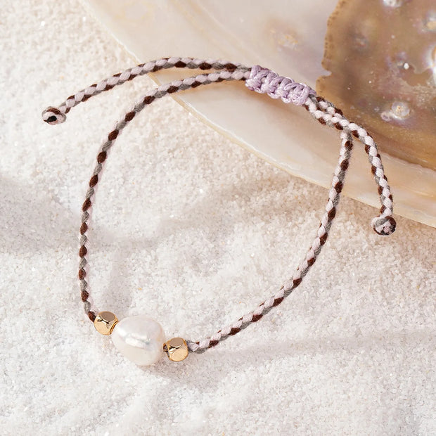 Colorful Rope Freshwater Pearl Bracelet – Adjustable Summer Trend Jewelry for Women
