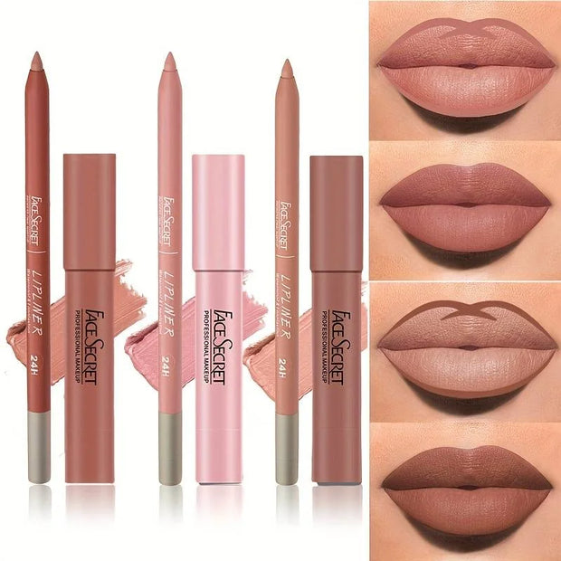 Matte Lipliner & Lipstick Set – Waterproof, Long-Lasting Soft Matte Lip Makeup | FACESECRET