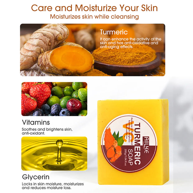 AILKE Turmeric Vitamin C Skin Care Set – Organic Anti-Acne, Whitening & Hydrating Korean Facial Products