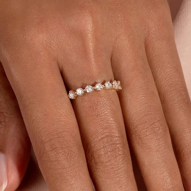 Minimalist Gold Cubic Zirconia Stacking Ring – Elegant Jewelry for Women