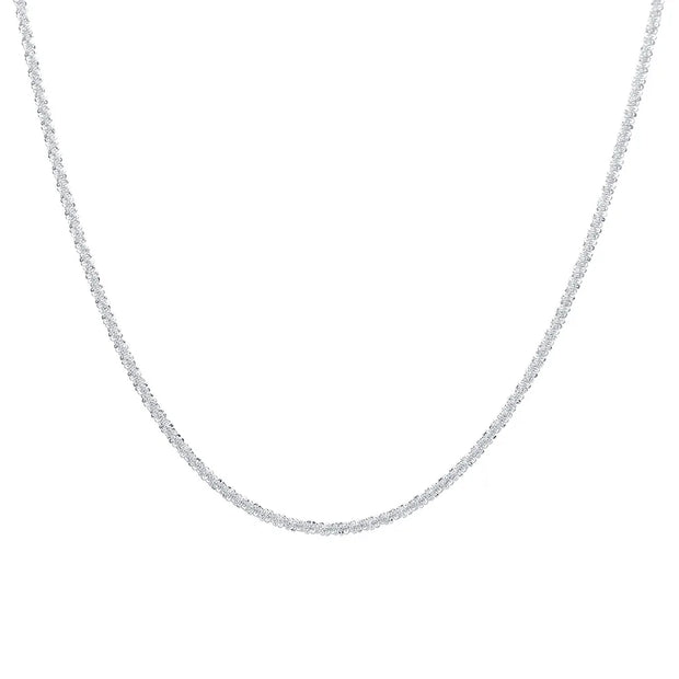 Sparkling Silver Clavicle Necklace
