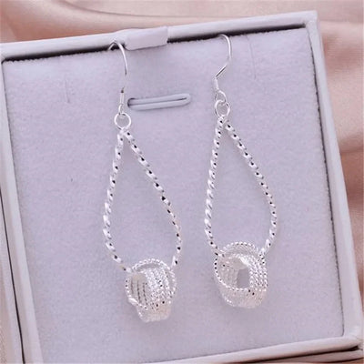 Elegant 925 sterling Silver Drop Earrings