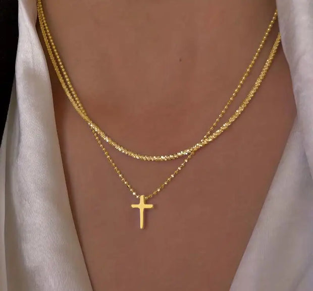 Sparkling Silver Clavicle Necklace