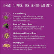 Female Hormone Balance Supplement – Supports Estrogen Metabolism, Menopause Relief & Mood Improvement