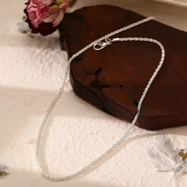 Sparkling Silver Clavicle Necklace