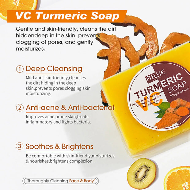 AILKE Turmeric Vitamin C Skin Care Set – Organic Anti-Acne, Whitening & Hydrating Korean Facial Products