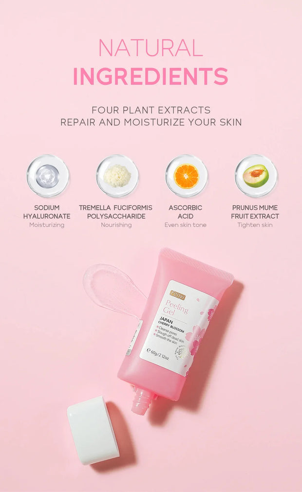 FENYI Sakura Exfoliating Gel – Deep Cleansing, Whitening & Moisturizing Facial Scrub