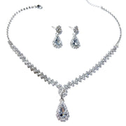 Bridal Rhinestone Jewelry Set – Necklace & Earrings