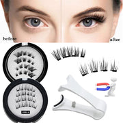 Magnetic Eyelashes Kit – 3D Natural Effect Reusable False Lashes with Tweezers